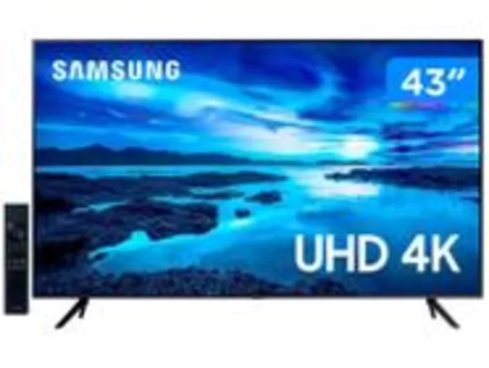 Smart TV 43” Crystal 4K Samsung 43AU7700 Wi-Fi - Bluetooth HDR Alexa Built in 3 HDMI 1 USB