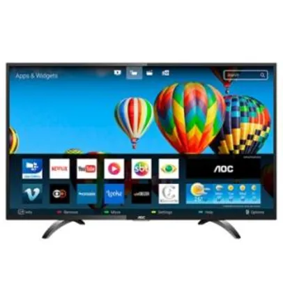 Smart TV LED 43" AOC LE43S5970S Full HD  Wi-Fi, 2 USB, 3 HDMI e 60Hz - R$1.299