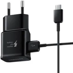 2 Unidades Carregador de Parede USB C Samsung Fast Charge - EP-TA20BBBCGBR