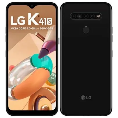 LG K41S Preto 32GB, RAM de 3GB, Tela de 6,55" V- Notch HD+ 20:9, Inteligência Artificial, Câmera Quádrupla e Processador Octa-Core 2.0