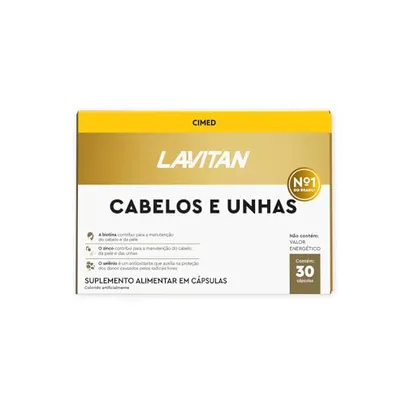 Vitaminas Cabelos e Unhas, Dourados, Lavitan, 30 cápsulas