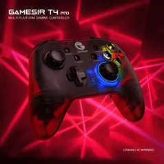 GameSir T4 Pro Controle Bluetooth, Joystick sem Fio, 2,4 GHz, Gamepad com 6 Eixos, Giroscópio para N