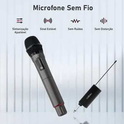 [R$60,63 MOEDAS /APP/ NO BRASIL] Microfone Sem Fio Recarregável Coibeu WK-MAD com Receptor