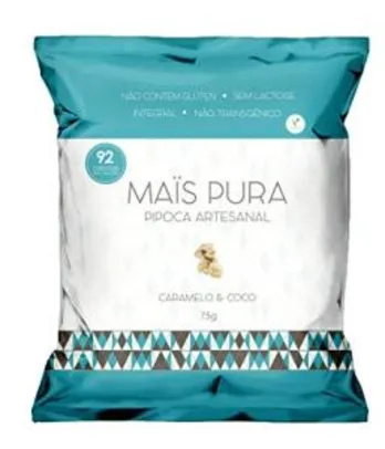 Pipoca Artesanal Sabor Caramelo & Coco Maïs Pura 75gr | R$2,99
