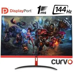 [R$752 AME] Monitor Gamer LED Curvo 24" 1ms 144hz HQ 24QHQ-Gamer Freesync | R$885