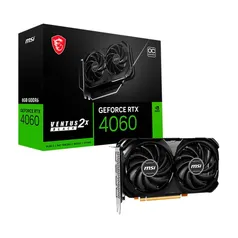 Placa De Vídeo  Msi RTX 4060 Ventus 2x Oc Black, Nvidia GeForce, 8GB, GDDR6 - 912-V516-012