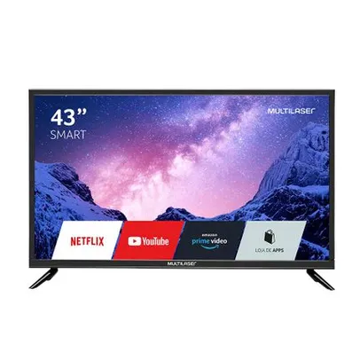 [AME R$ 1007]  Smart TV Multilaser Tela 43 Pol. Full HD TL024