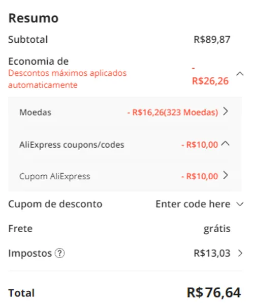 Imagem na descrição da promoção