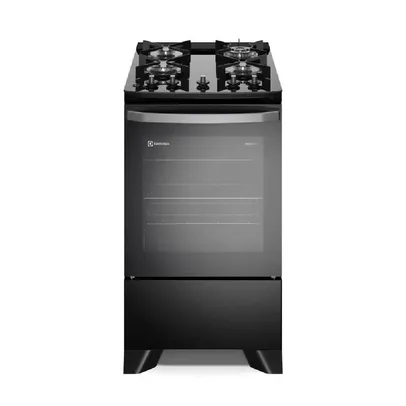 (Com Cashback Electrolux) Fogão 4 Bocas Electrolux Efficient Com Mesa De Vidro Perfectcook E Vaporbake Preto Fe4gp - Bivolt