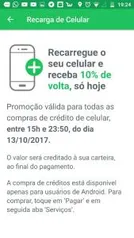 [PicPay] 10% de desconto em crédito pré-pago, todas as operadoras.