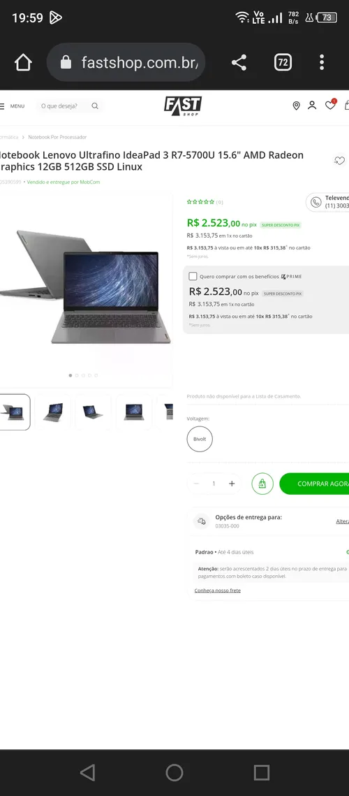 Imagem na descrição da promoção