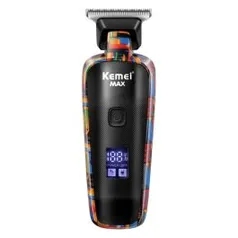 [Taxa inclusa] Máquina de Cortar Cabelo Kemei KM-5090 sem fio com Display - Bateria recarregável, USB