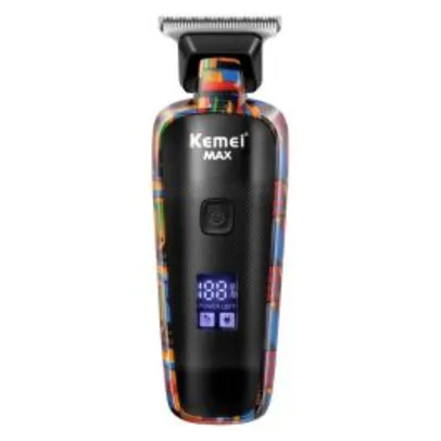 [Taxa inclusa] Máquina de Cortar Cabelo Kemei KM-5090 sem fio com Display - Bateria recarregável, USB