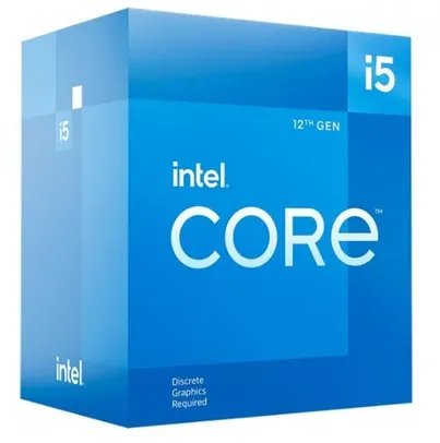 Processador Intel Core i5 12400F, 2.5GHz (4.4GHz Turbo), 12ª Geração, 6-Cores 12-Threads, LGA 1700, Com Cooler, BX8071512400F