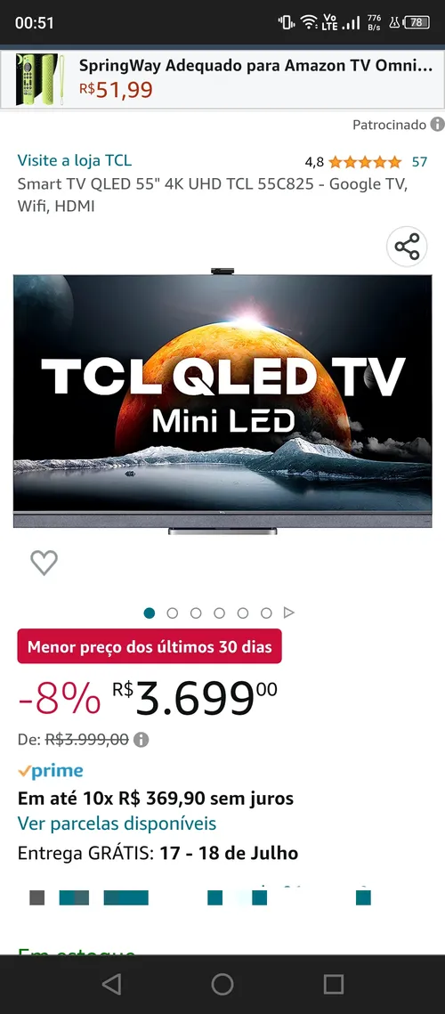 Imagem na descrição da promoção