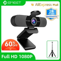 [BR] Webcam EMEET C960 2K com Correção de Luz Baixa, Microfone com Redução de Ruídos