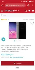 Smartphone Samsung Galaxy S10+ Ceramic Black 128GB | R$2.999