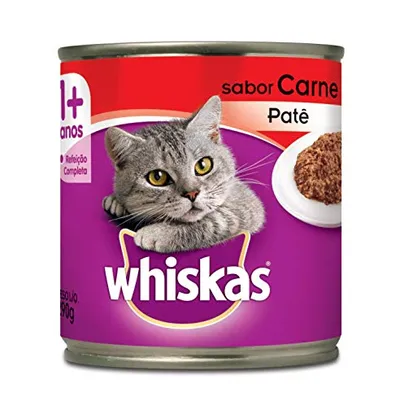 Ração Úmida Para Gatos Whiskas Lata Patê de Carne Adultos 290g