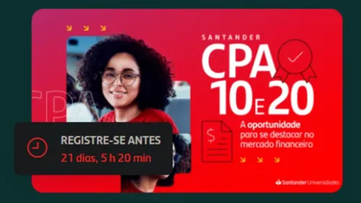 Grátis: Curso Santander  Santander CPA-10 e CPA-20 Edição 2024 | Pelando
