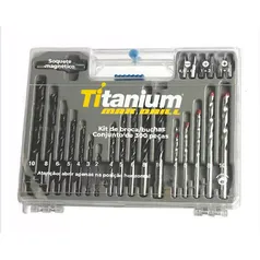 Kit De Brocas Soquetes Bits Bucha Com 300 Peças Max Drill Titanium - 7427