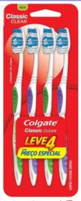 [PRIME + Rec] Escova Dental Colgate Classic Clean, 4 unidades | R$ 7,53