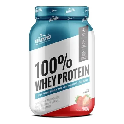 100% Whey Protein 900g (Morango) - SHARK PRO