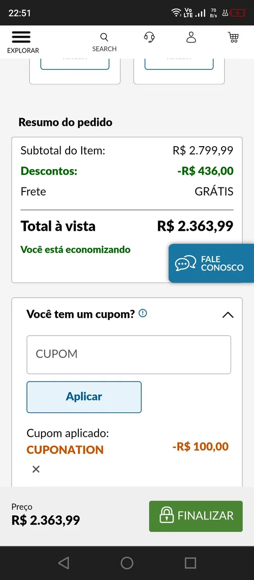 Imagem na descrição da promoção