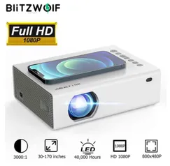 Blitzwolf BW VP12 LED Mini Projector Portable Home Theater Projectors Phone Same Screen Support 1080P Home Media Video | R$417