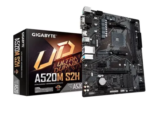 Placa Mãe Gigabyte A520M S2H, AMD AM4, DDR4