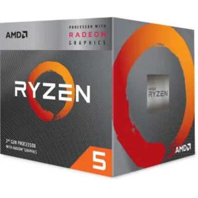 Processador AMD Ryzen 5 3400G 3.7GHz (4.2GHz Turbo), 4-Cores 8-Threads, Cooler Wraith Stealth, AM4 | R$960