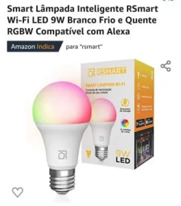 [Prime] Lâmpada Smart Wifi RSmart | R$79