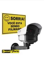 Câmera Falsa Com Led + Placa Sorria