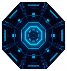 Tapete Gamer Kapazi Pro Portal, Azul e Preto, 120x120cm - 21PRO02PRL