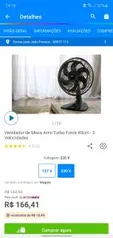 [Cliente ouro] Ventilador Arno Turbo Force 40cm 220V - R$166