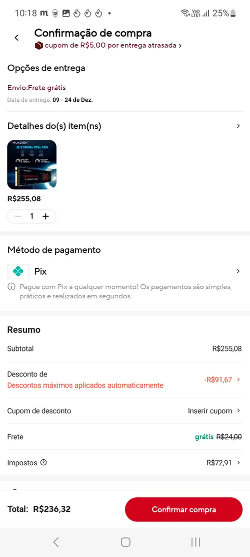 Imagem na descrição da promoção