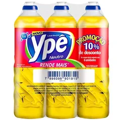 [1,38 unid.] Detergentes Líquido Neutro Ypê 500ml com 10% de Desconto