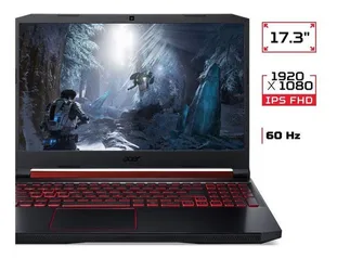 Notebook Gamer Aspire Nitro 5 An517-51-50js Intel Core I5 8gb 512gb Ssd Gtx 1650 17,3' | R$5399