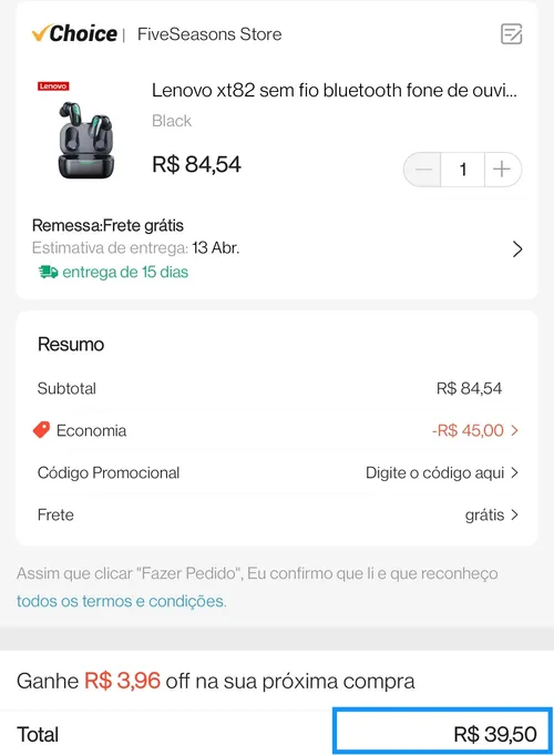 Imagem na descrição da promoção