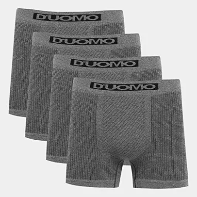 Kit 4 Cuecas Boxer Microfibra, Duomo, Masculino, Grafite, G