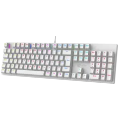 Teclado Mecânico Gamer Ninja Leap, Switch Blue, Rainbow, ABNT2, White