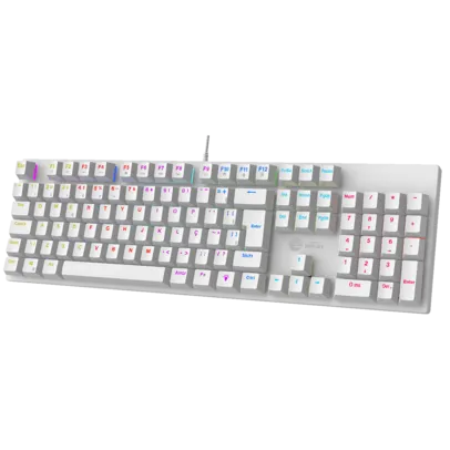 Teclado Mecânico Gamer Ninja Leap, Switch Blue, Rainbow, ABNT2, White