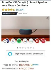 Echo Dot (3ª Geração): Smart Speaker com Alexa | FRETE GRÁTIS