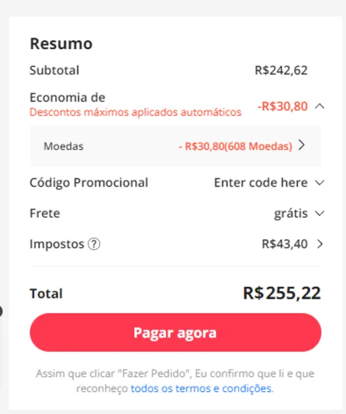 Imagem na descrição da promoção