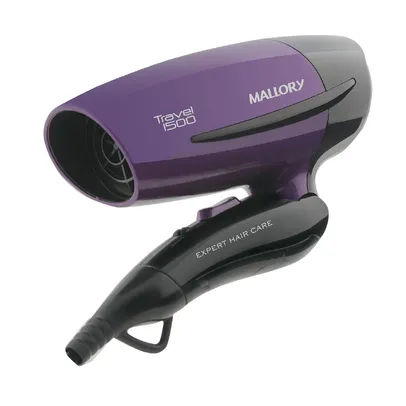 Secador de Cabelo Mallory Travel 1500 Preto/Lilás