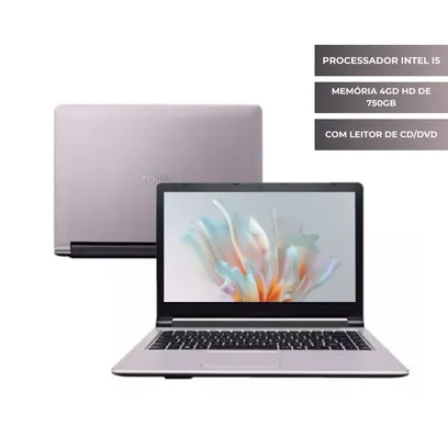 Notebook Positivo Intelcore i5-4200U Memória 4GB HD 750GB Windows 11 Com Leitor De Cd - Sem Bateria