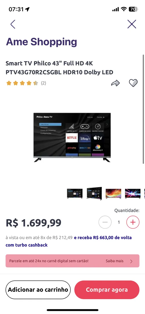 Imagem na descrição da promoção