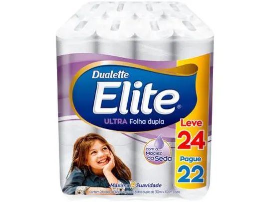 [APP / 3 UNIDADES] Papel Higiênico Folha Dupla Elite Ultra 24 Rolos - 30m | R$52