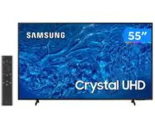 Smart TV 55” 4K Crystal UHD Samsung UN55BU8000 - VA Wi-Fi Bluetooth Alexa Google Assistente 3 HDMI