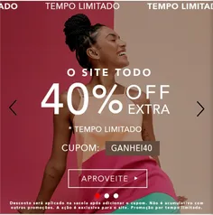 Cupom Outlet Espaço Hering - Todo o site com 40% Off