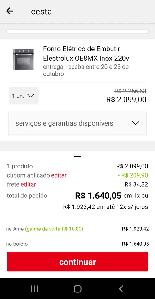 Imagem na descrição da promoção